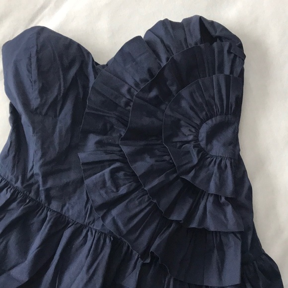 {minuet petite} navy strapless sweetheart dress - Picture 2 of 5